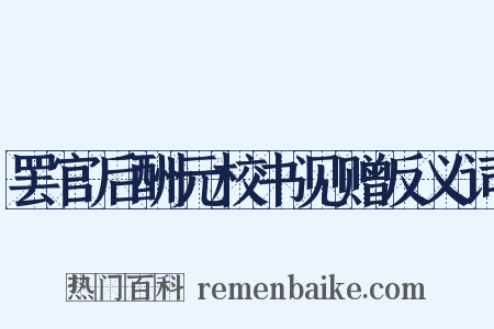 罢官后酬元校书见赠反义词是什么意思的图片